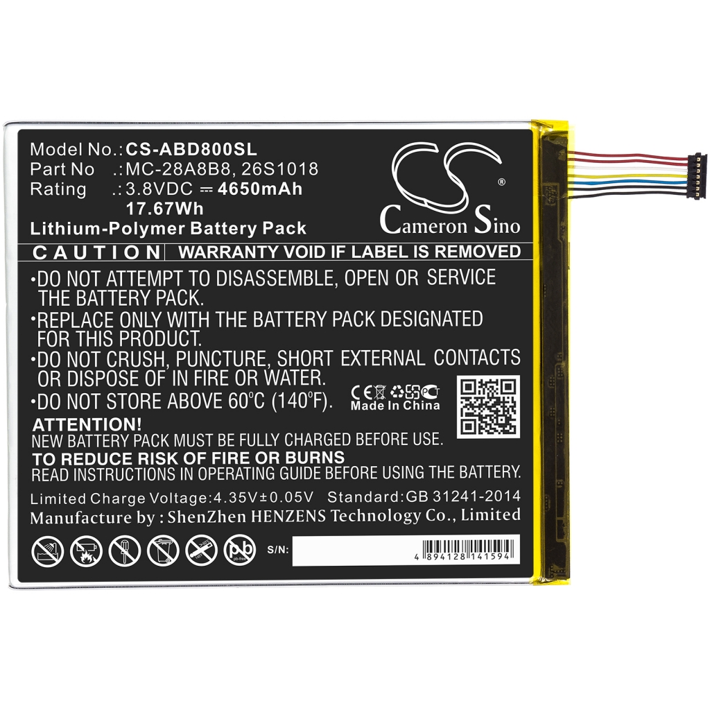Akkumulátorok tablettákhoz Amazon PR53DC (CS-ABD800SL)