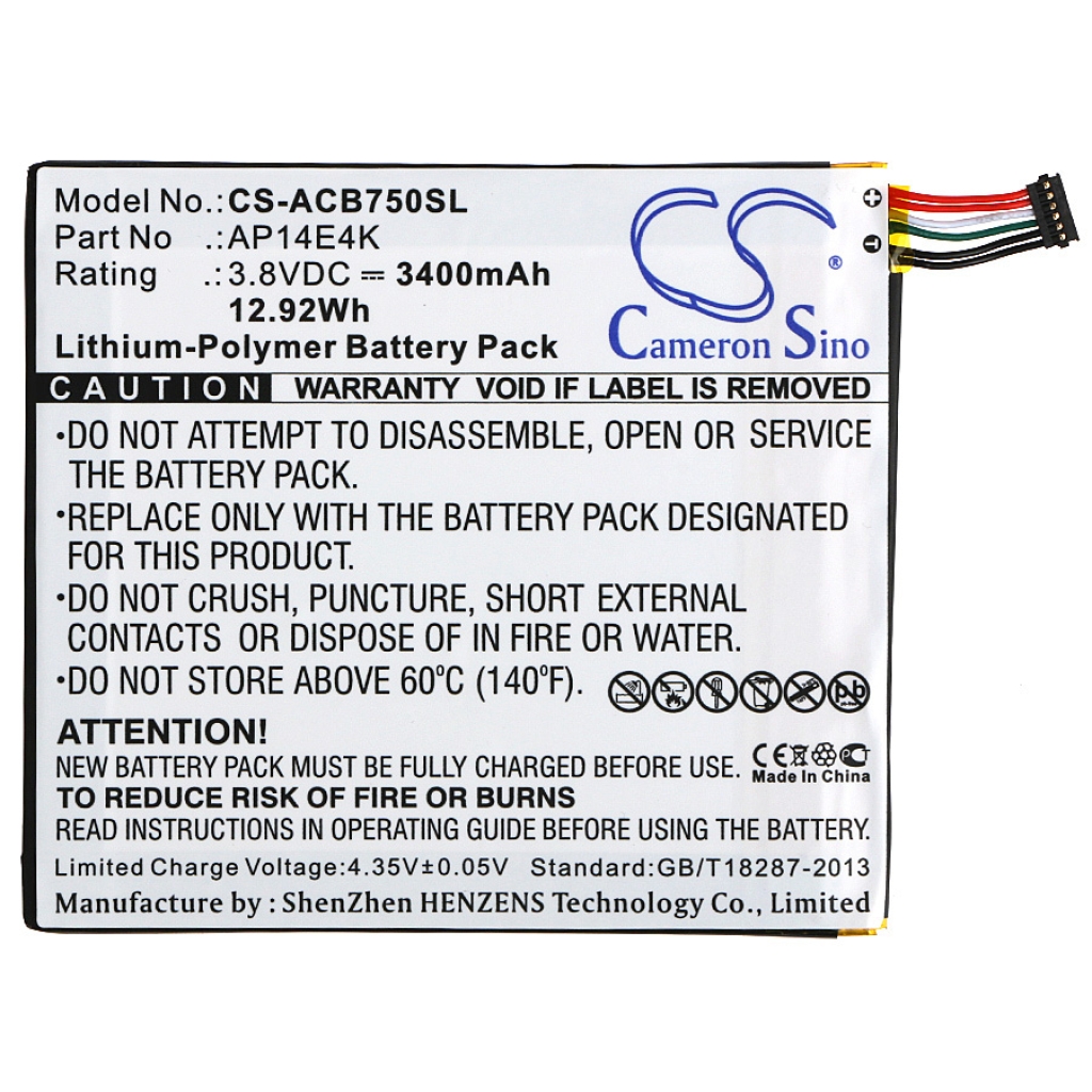 Battery Replaces AP14E4K (1ICP4/86/94)