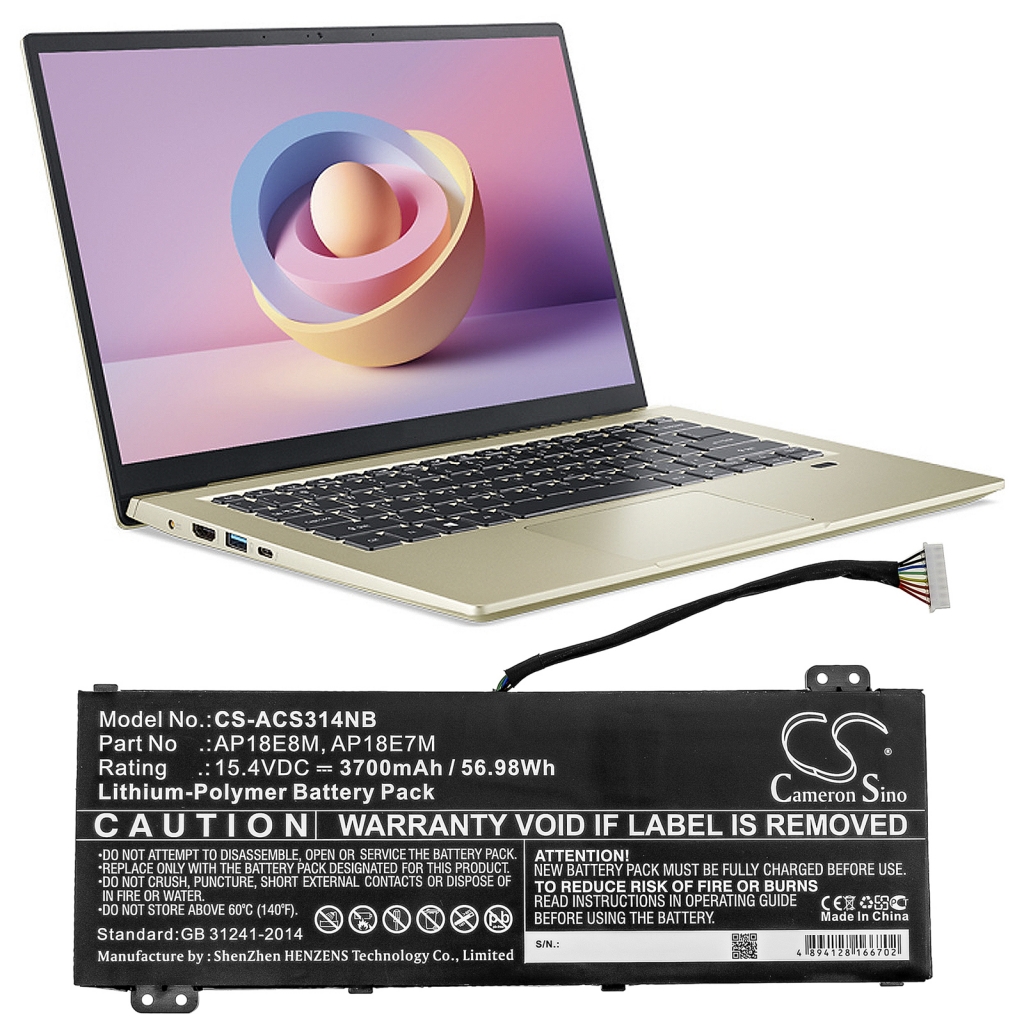 Notebook battery Acer Nitro 5 AN517-51-792G (CS-ACS314NB)