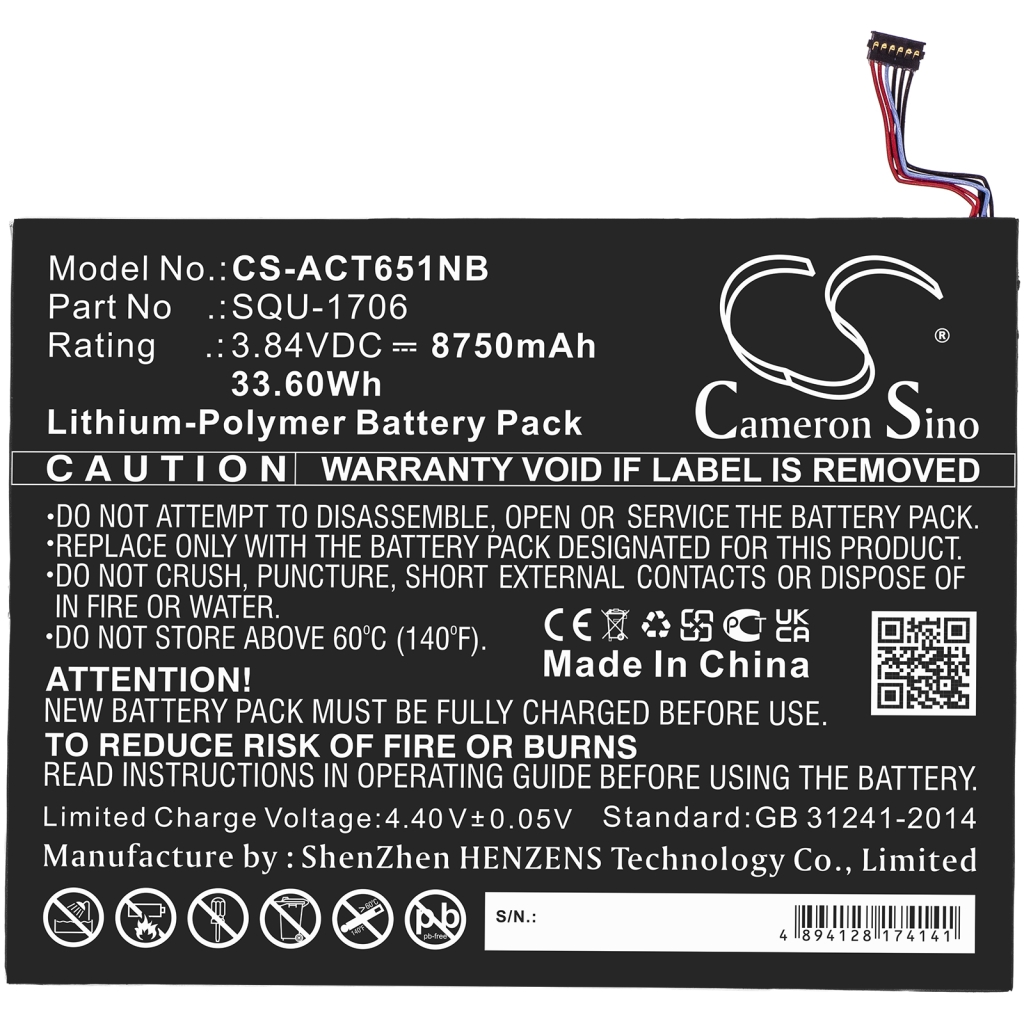 Battery Replaces SQU-1706