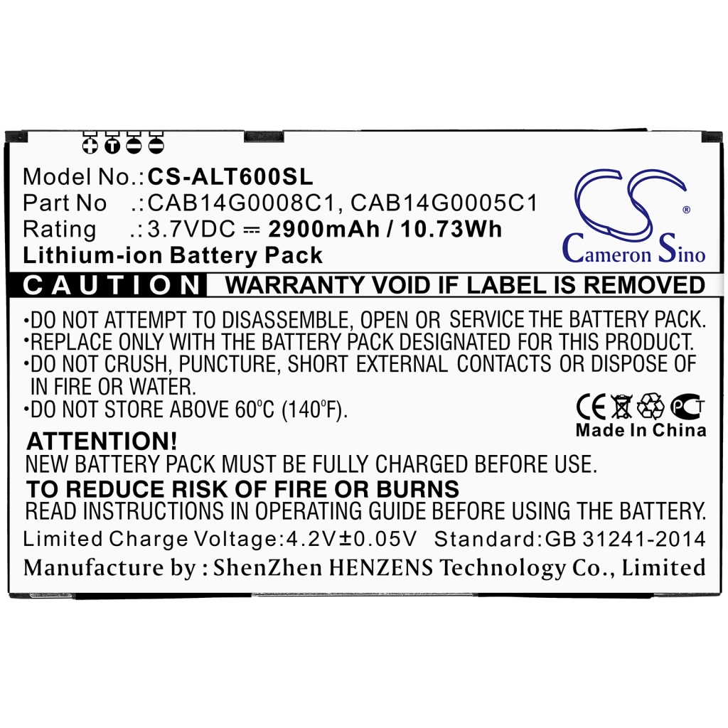 Tablet Battery Alcatel One Touch T60 (CS-ALT600SL)