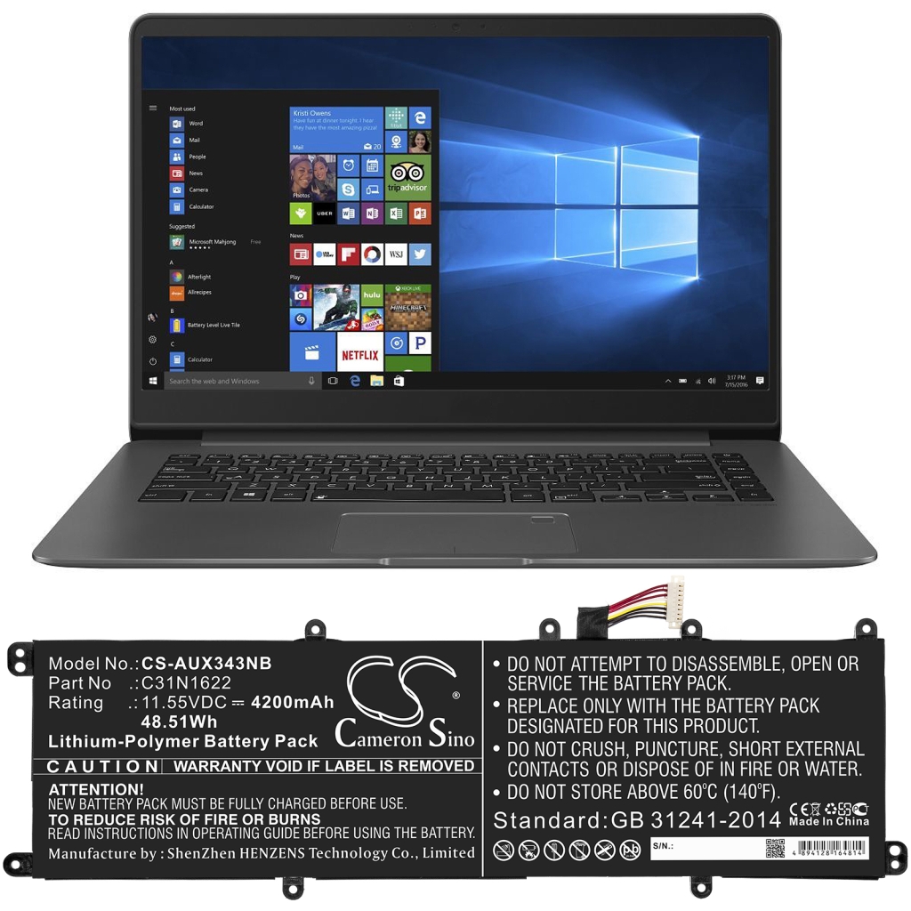 Laptop akkumulátorok Asus CS-AUX343NB