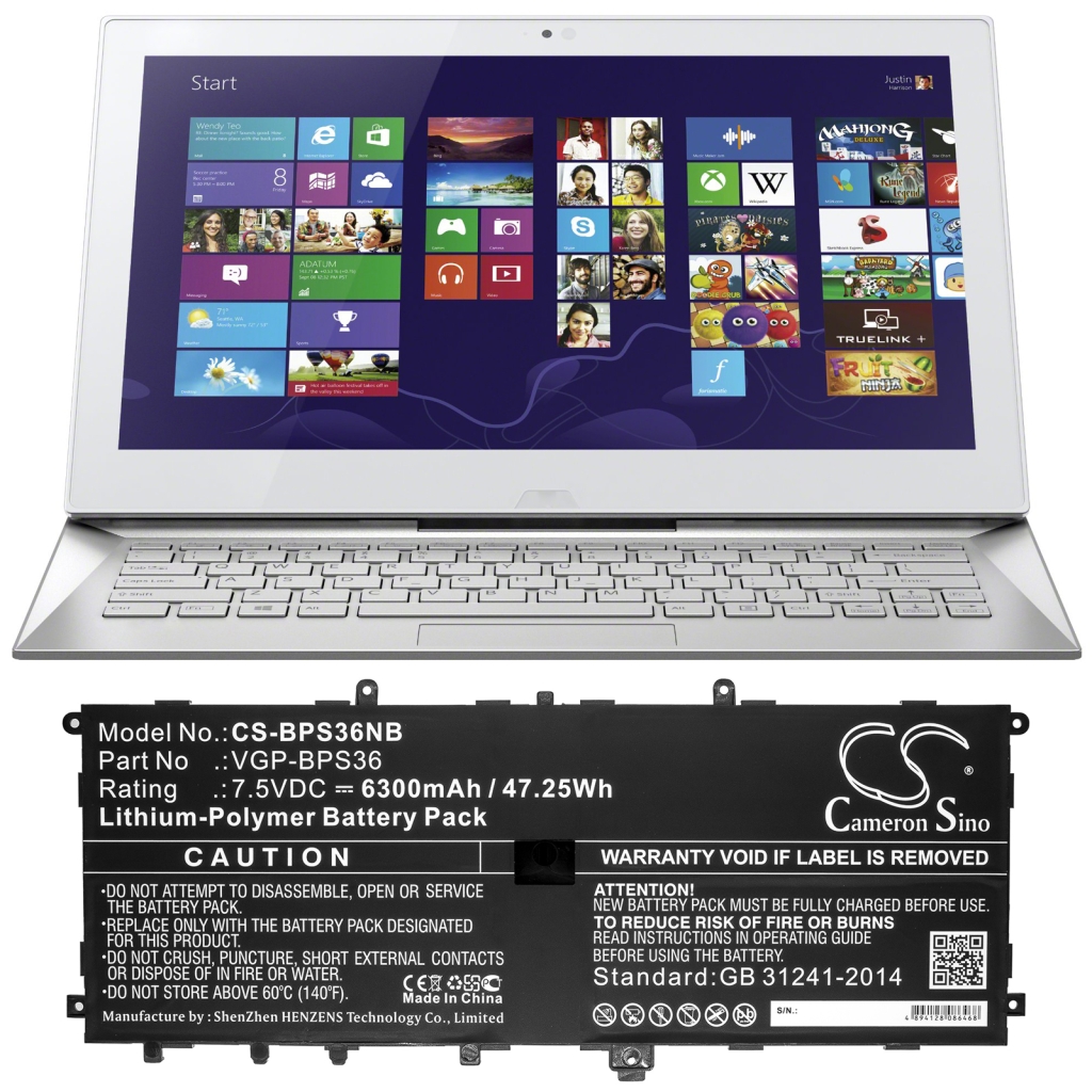 Laptop akkumulátorok Sony SVD1323YCGW (CS-BPS36NB)