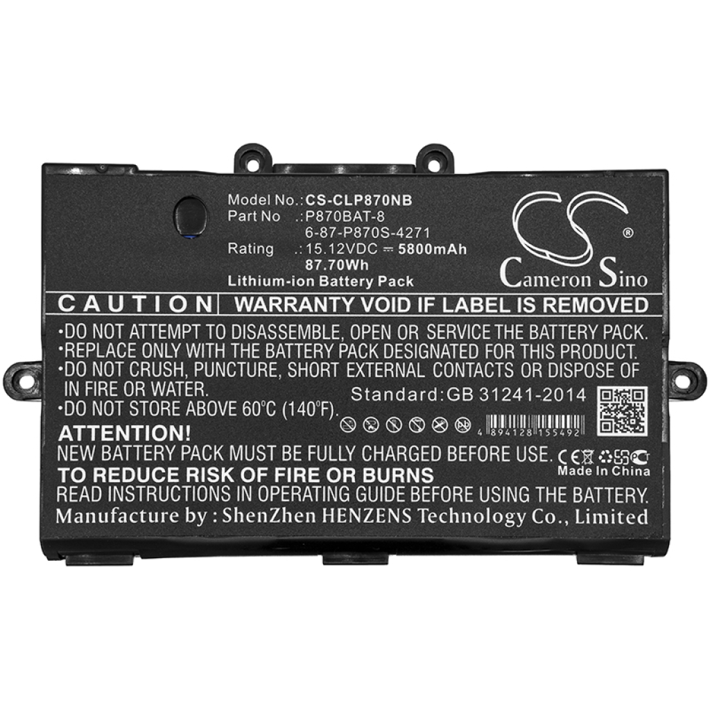 Notebook battery Sager CS-CLP870NB