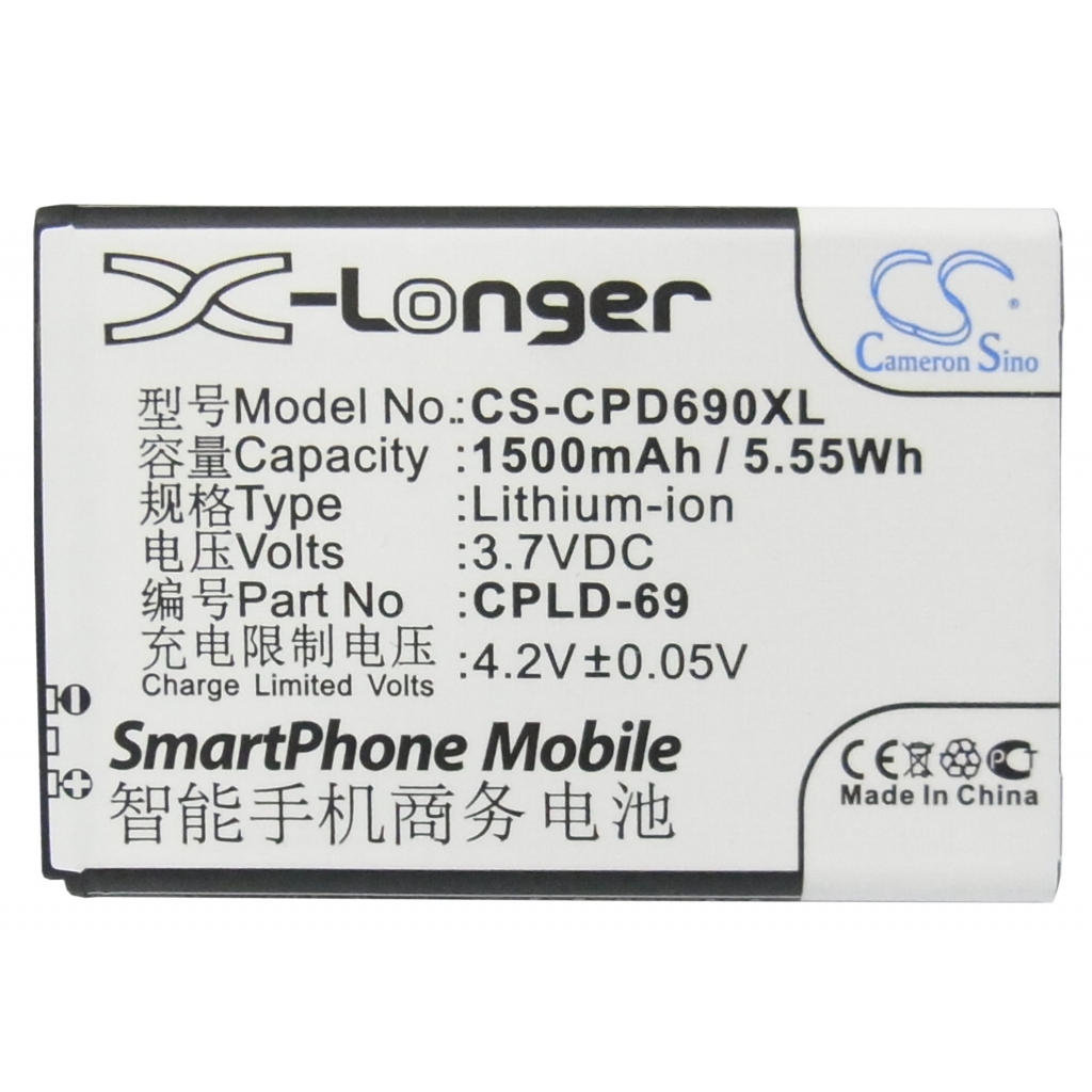 Mobiltelefon akkumulátorok USCellular CS-CPD690XL