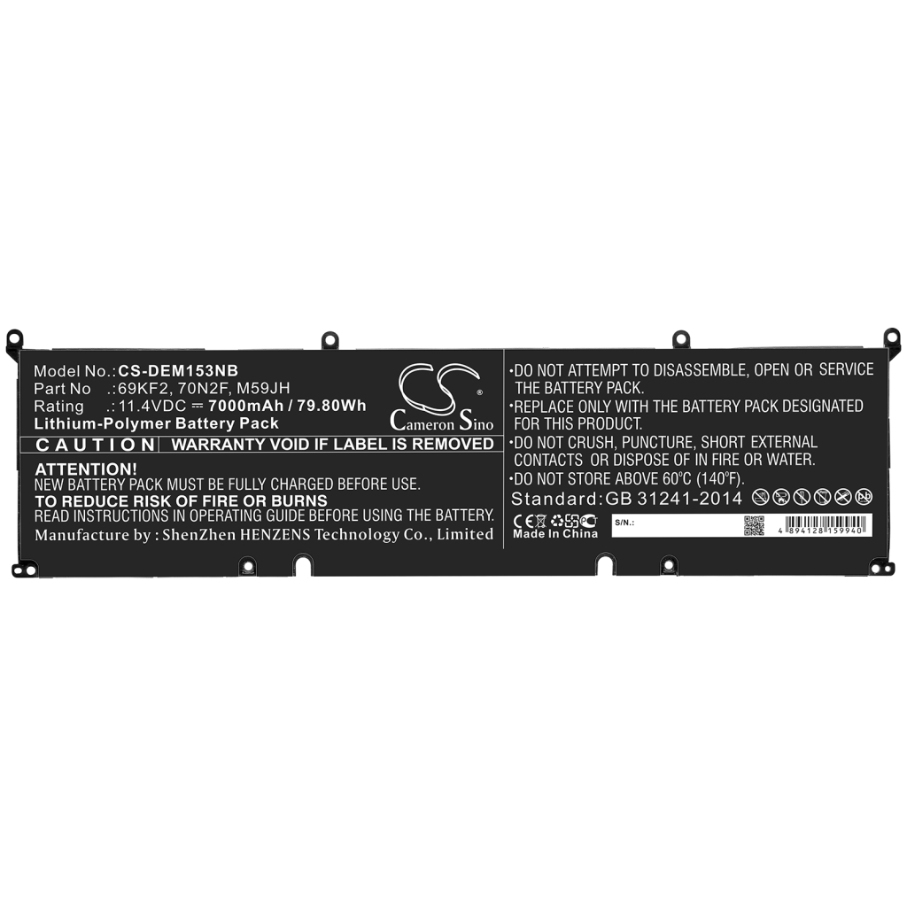 Notebook battery DELL CS-DEM153NB