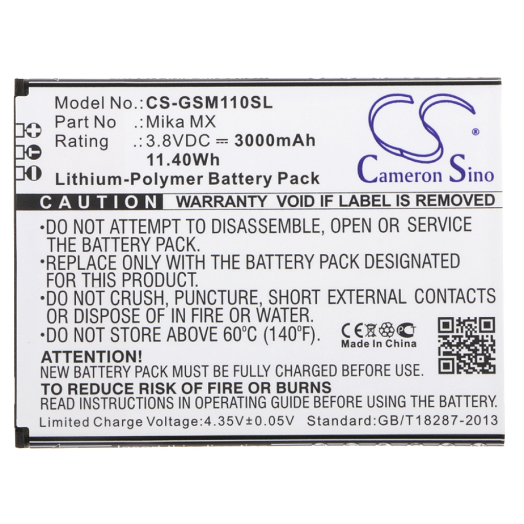 Battery Replaces Mika MX