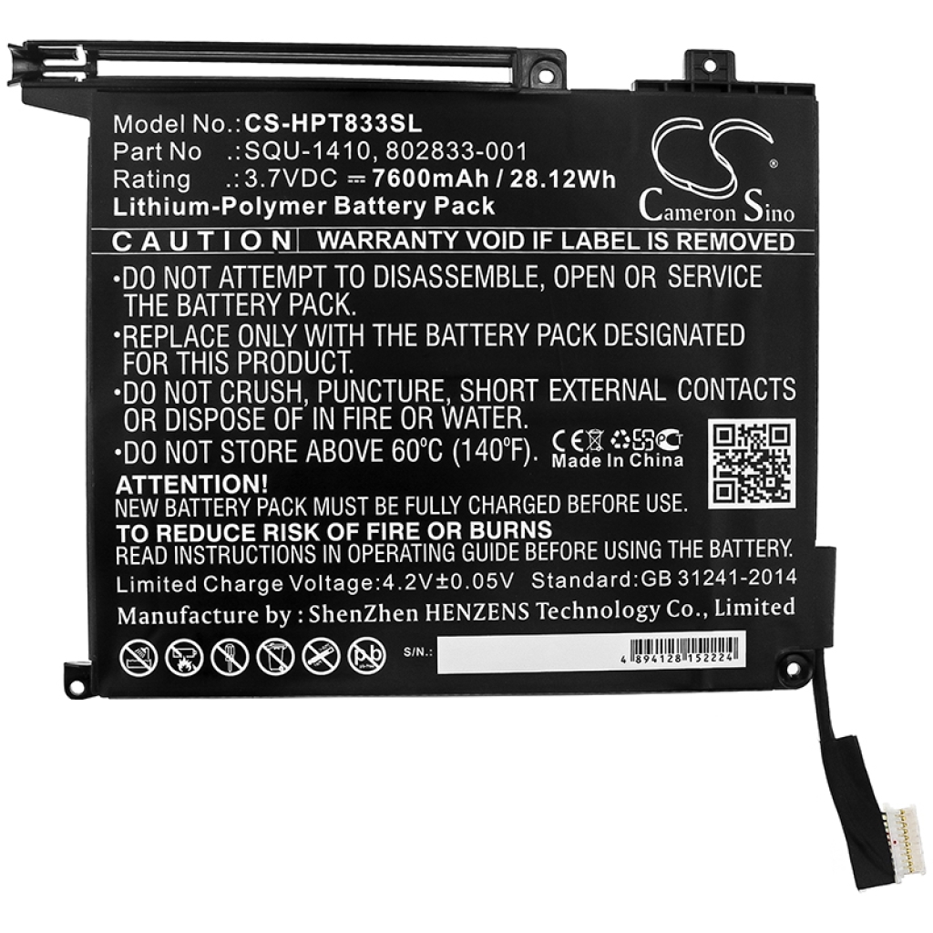 Tablet Battery HP Pro Tablet 10 EE G1(M5G22UTR) (CS-HPT833SL)