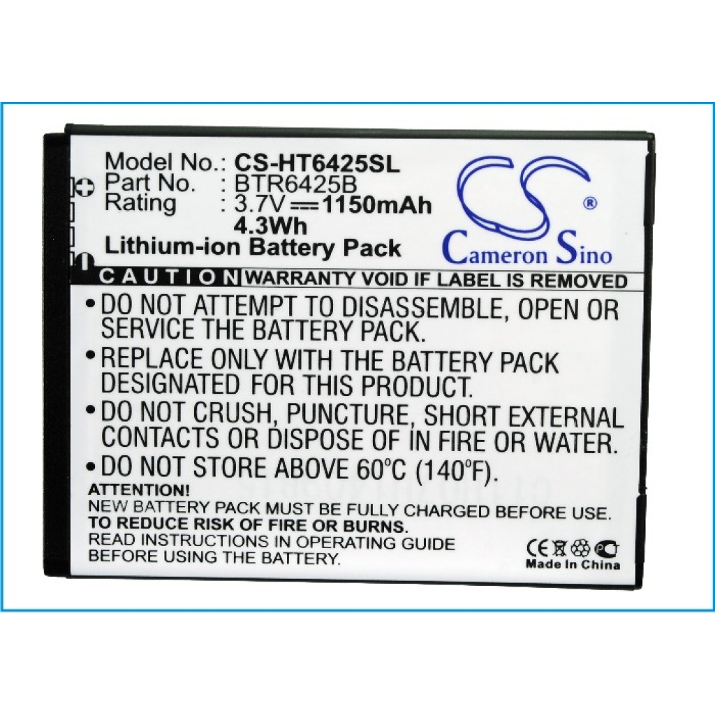 Mobile Phone Battery HTC CS-HT6425SL