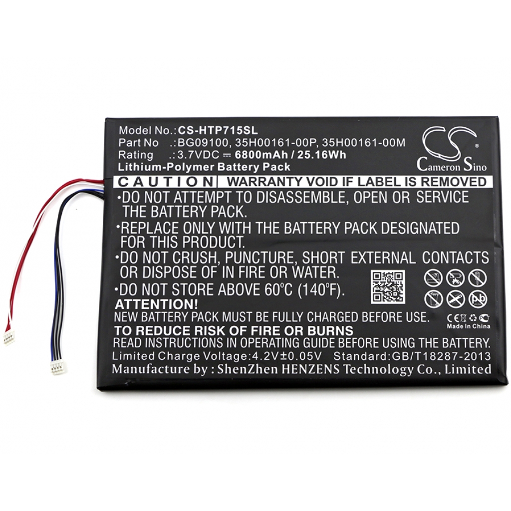 Akkumulátorok tablettákhoz HTC Jetstream (CS-HTP715SL)