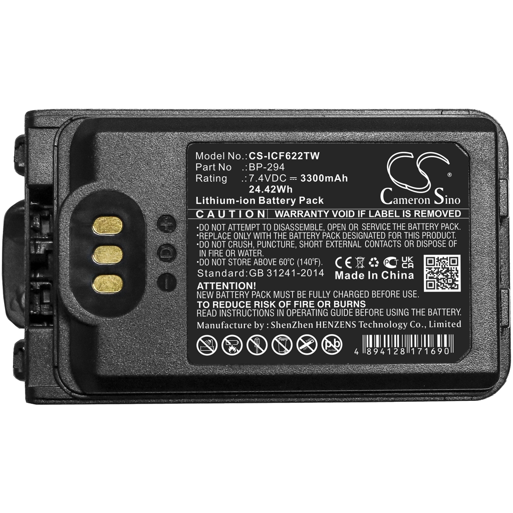 Akkumulátorok rádiókhoz Icom CS-ICF622TW