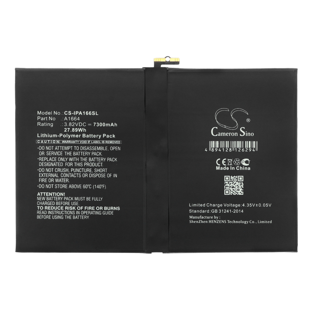 Tablet Battery Apple iPad 10.2 2019 (CS-IPA166SL)