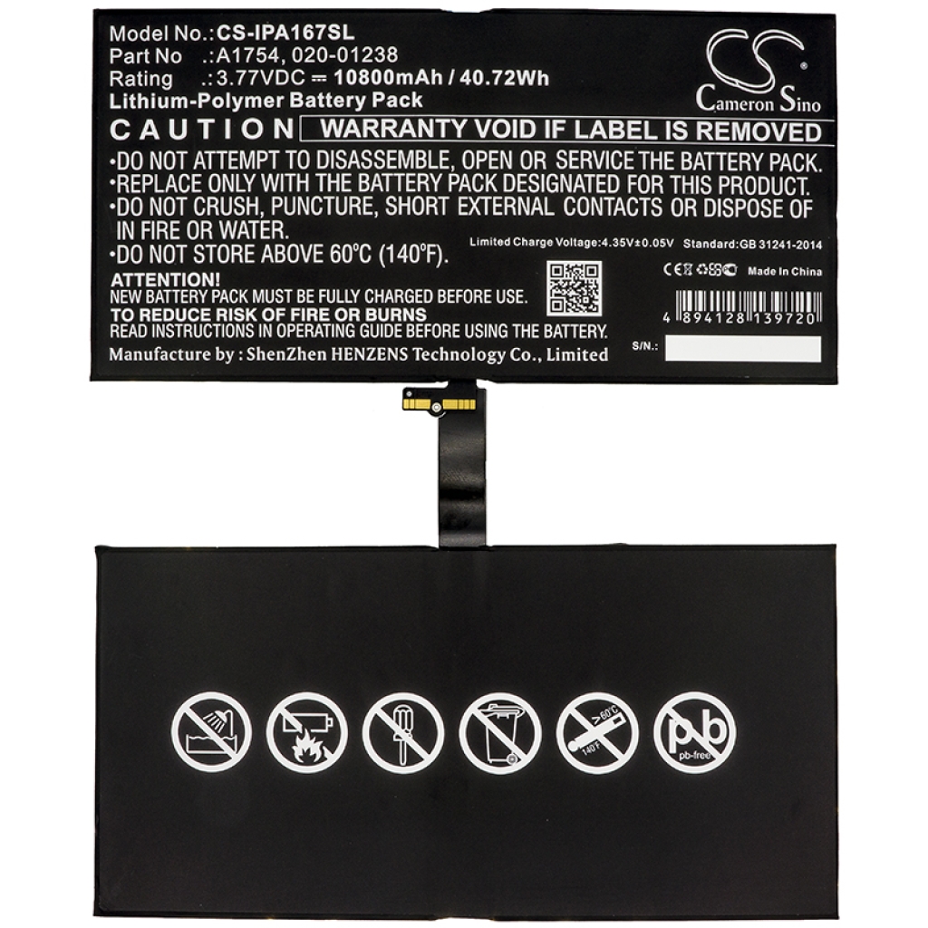 Tablet Battery Apple CS-IPA167SL