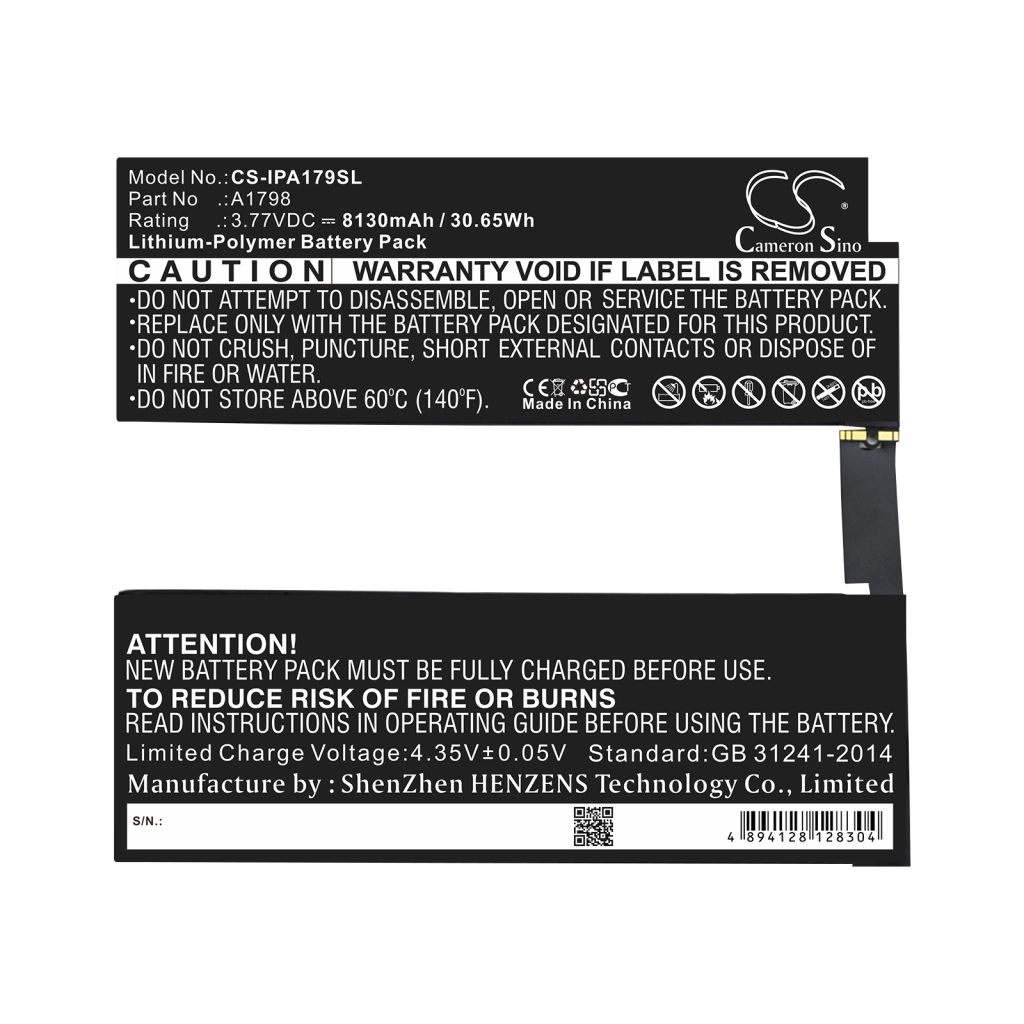 Tablet Battery Apple MPMG2LL/A (CS-IPA179SL)