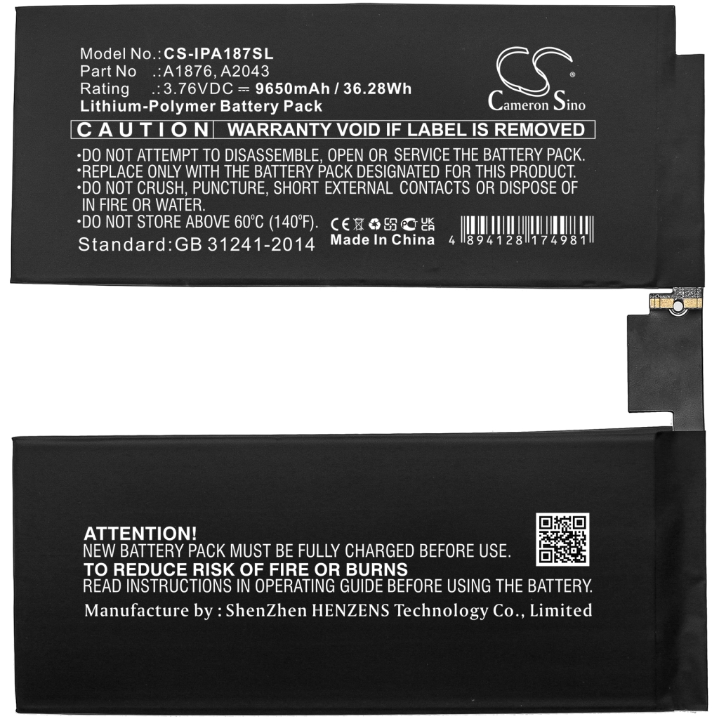 Tablet Battery Apple A2232 (CS-IPA187SL)