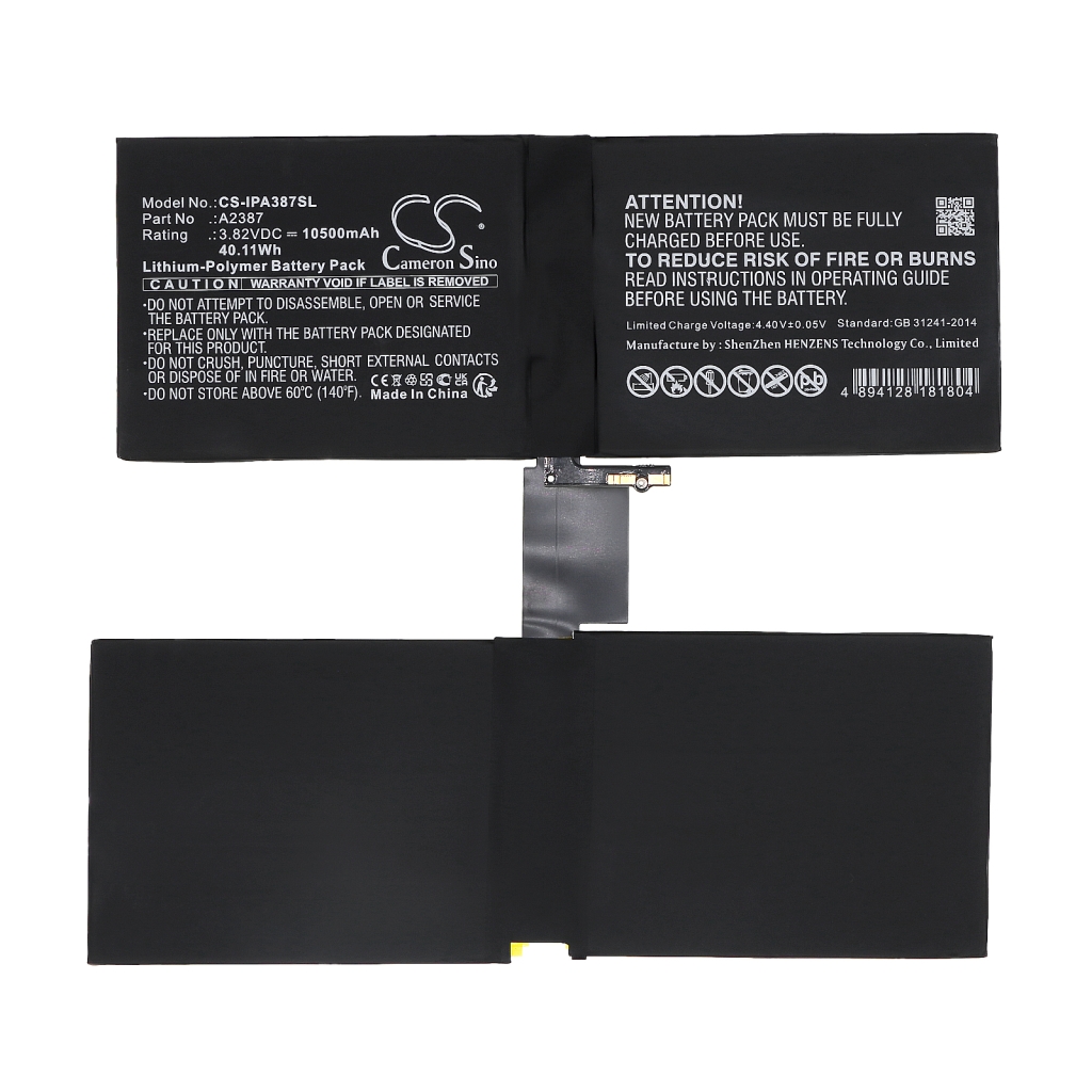 Tablet Battery Apple iPad Pro 5th Gen 12.9 2021 (CS-IPA387SL)