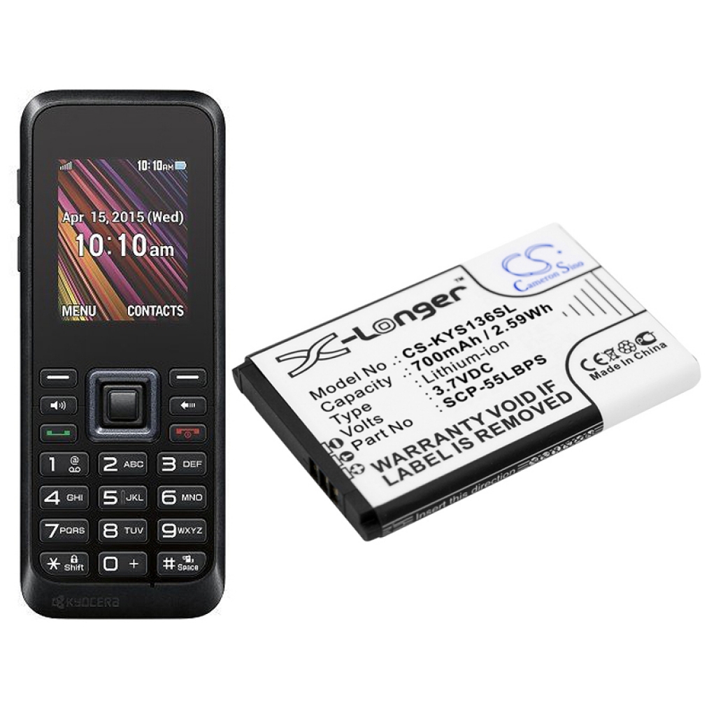 Mobiltelefon akkumulátorok Kyocera CS-KYS136SL