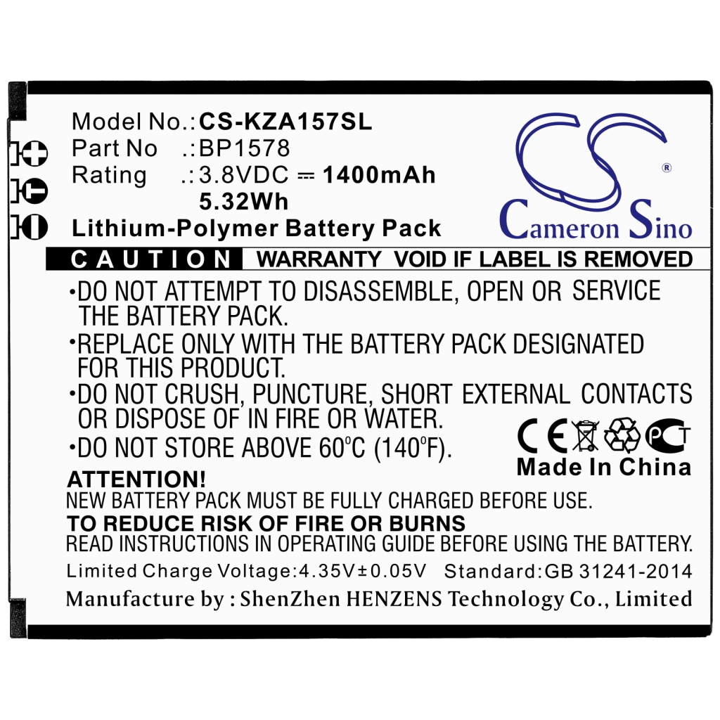 Mobile Phone Battery Kazuna CS-KZA157SL