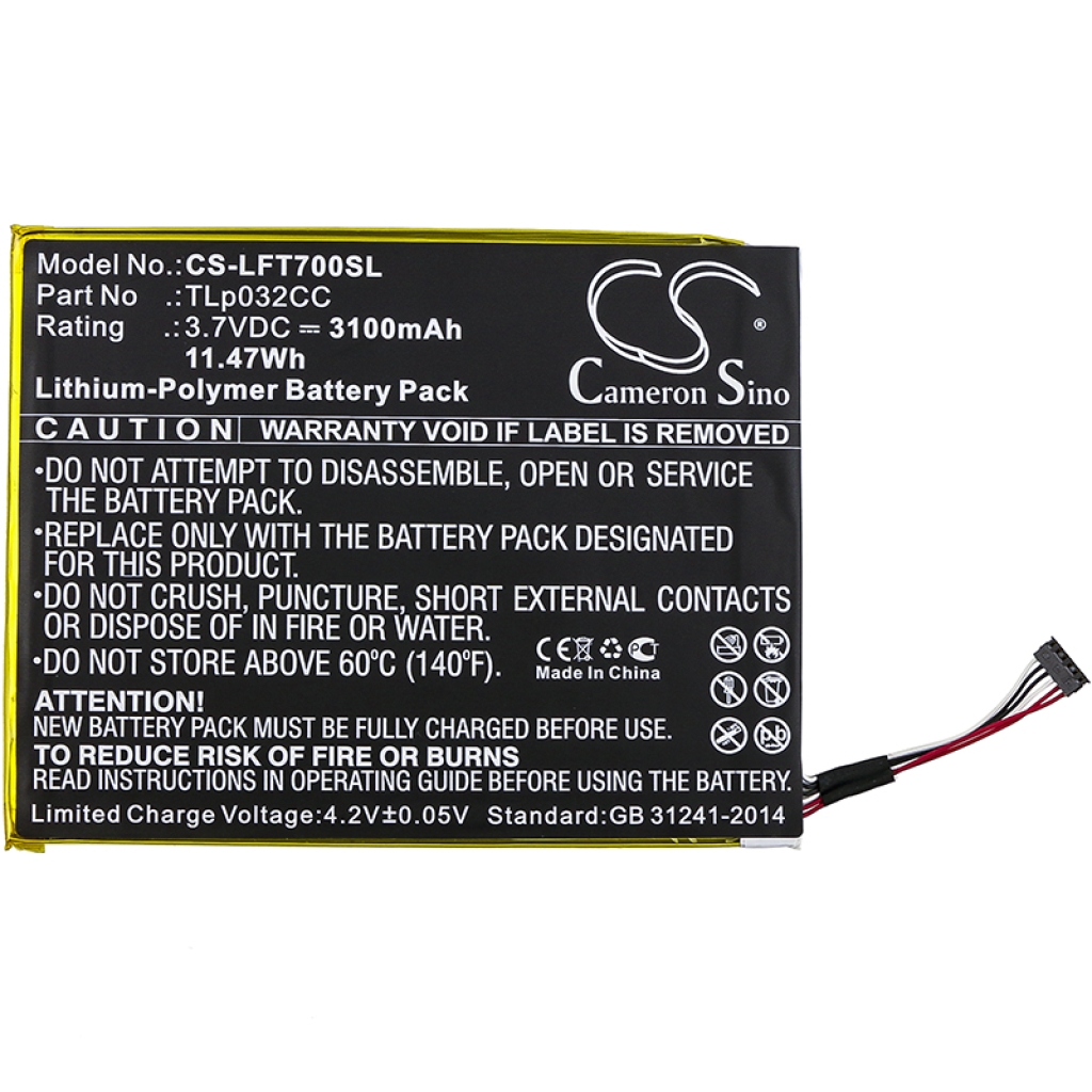 Tablet Battery Alcatel One Touch Pixi 8 8.0 3G (CS-LFT700SL)