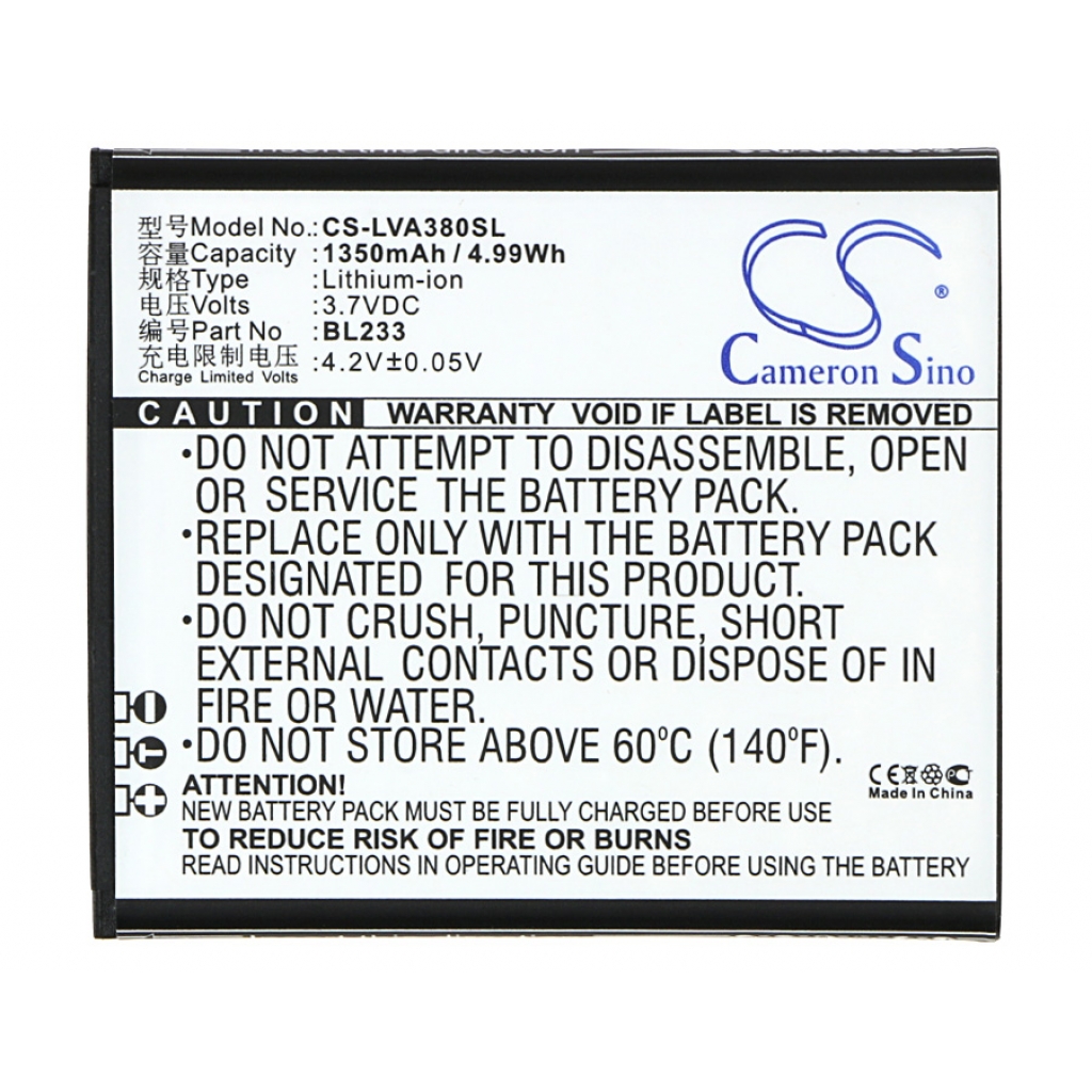 Mobile Phone Battery Lenovo A1000-A (CS-LVA380SL)