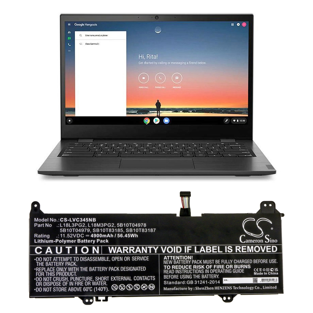 Laptop akkumulátorok Lenovo Chromebook S345-14AST (81WX) (CS-LVC345NB)