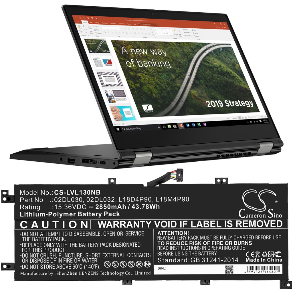 Notebook battery Lenovo ThinkPad L13-20R4S3GH04 (CS-LVL130NB)