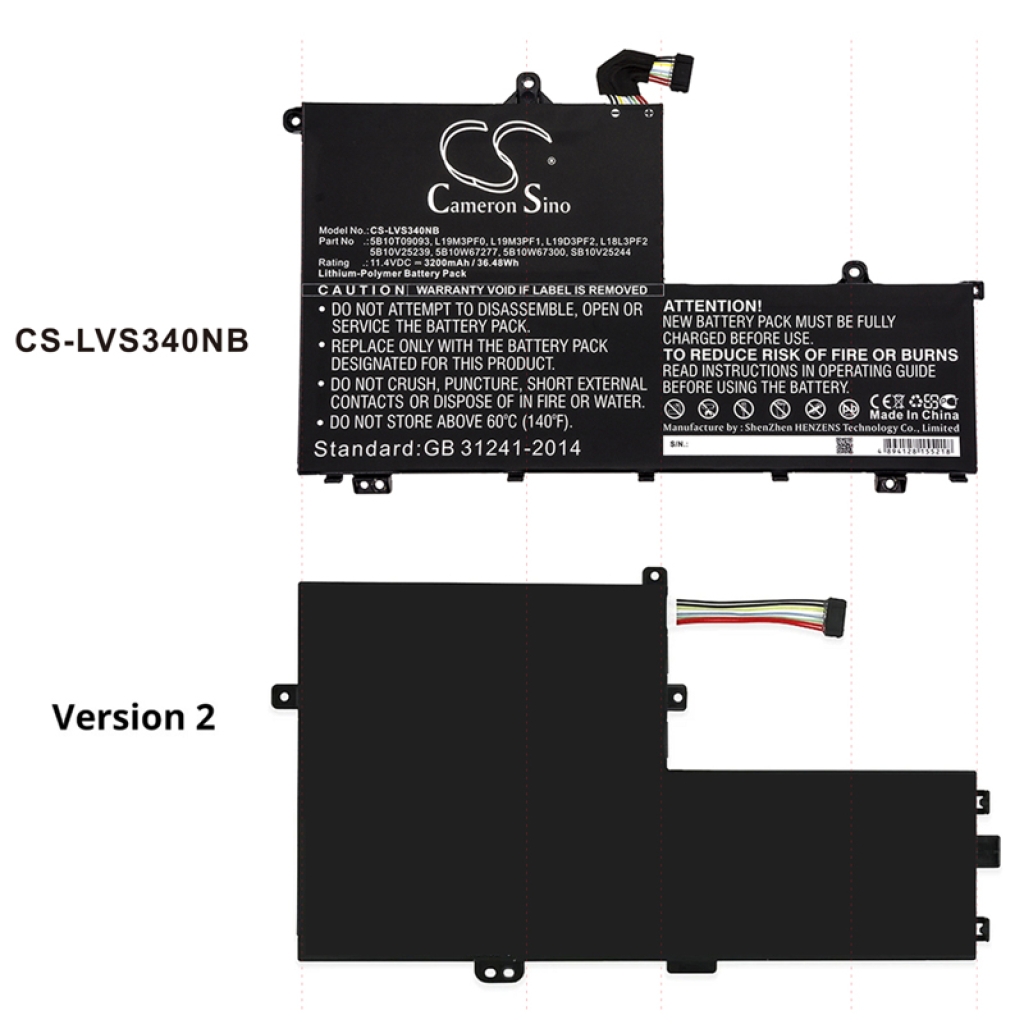 Laptop akkumulátorok Lenovo IdeaPad S340 (CS-LVS340NB)