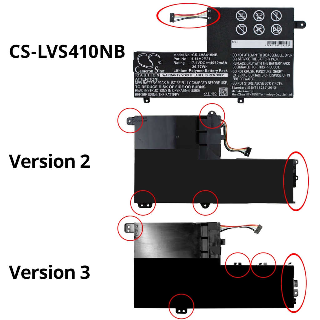 Laptop akkumulátorok Lenovo Yoga 500-14IHW80N5 (CS-LVS410NB)