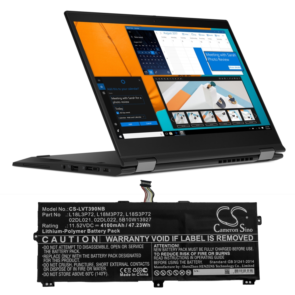 Laptop akkumulátorok Lenovo ThinkPad X390 Yoga(20NNA005CD) (CS-LVT390NB)