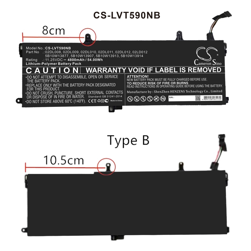 Notebook battery Lenovo CS-LVT590NB