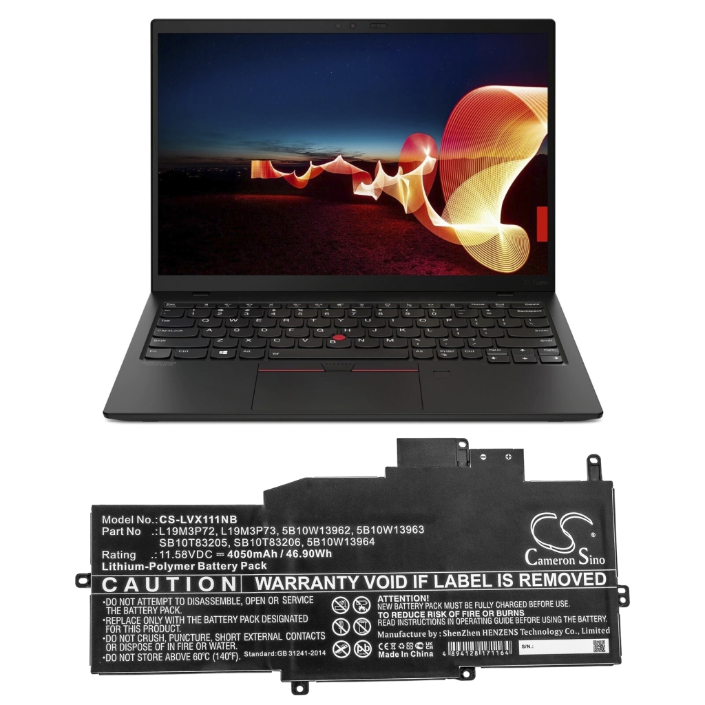 Laptop akkumulátorok Lenovo ThinkPad X1 Nano Gen 1-20UQ000BAU (CS-LVX111NB)