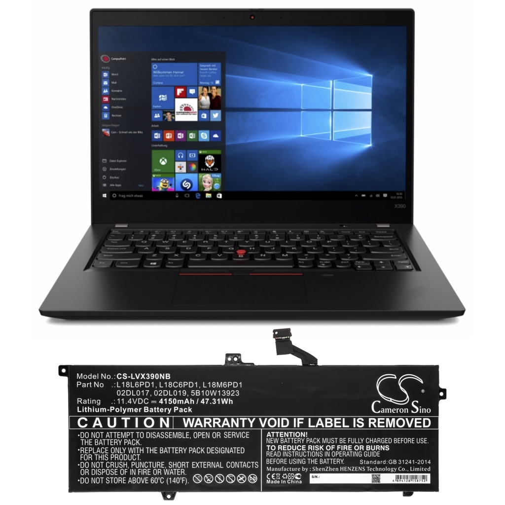Laptop akkumulátorok Lenovo ThinkPad X390 (CS-LVX390NB)