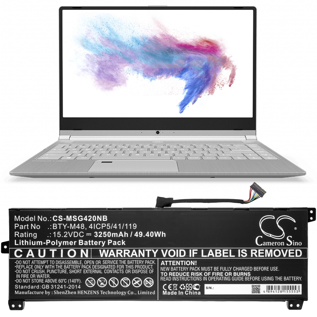 Notebook battery MSI PS42 8RA-056TW (CS-MSG420NB)