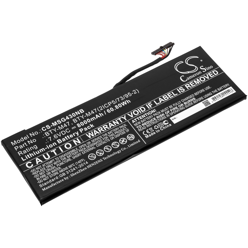 Notebook battery MSI GS43VR 7RE (CS-MSG430NB)