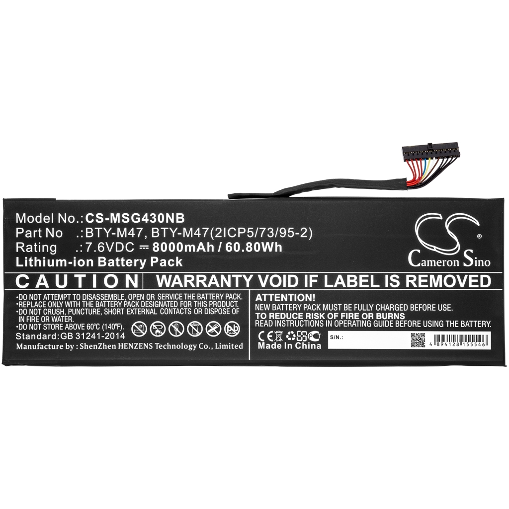 Notebook battery MSI GS40-6QE (CS-MSG430NB)