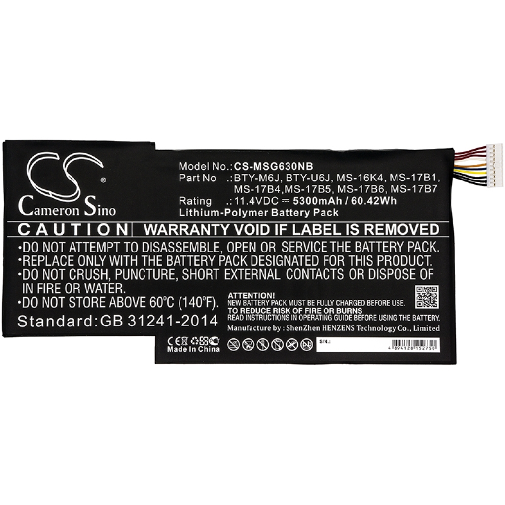 Notebook battery MSI GS63 STEALTH-009 (CS-MSG630NB)