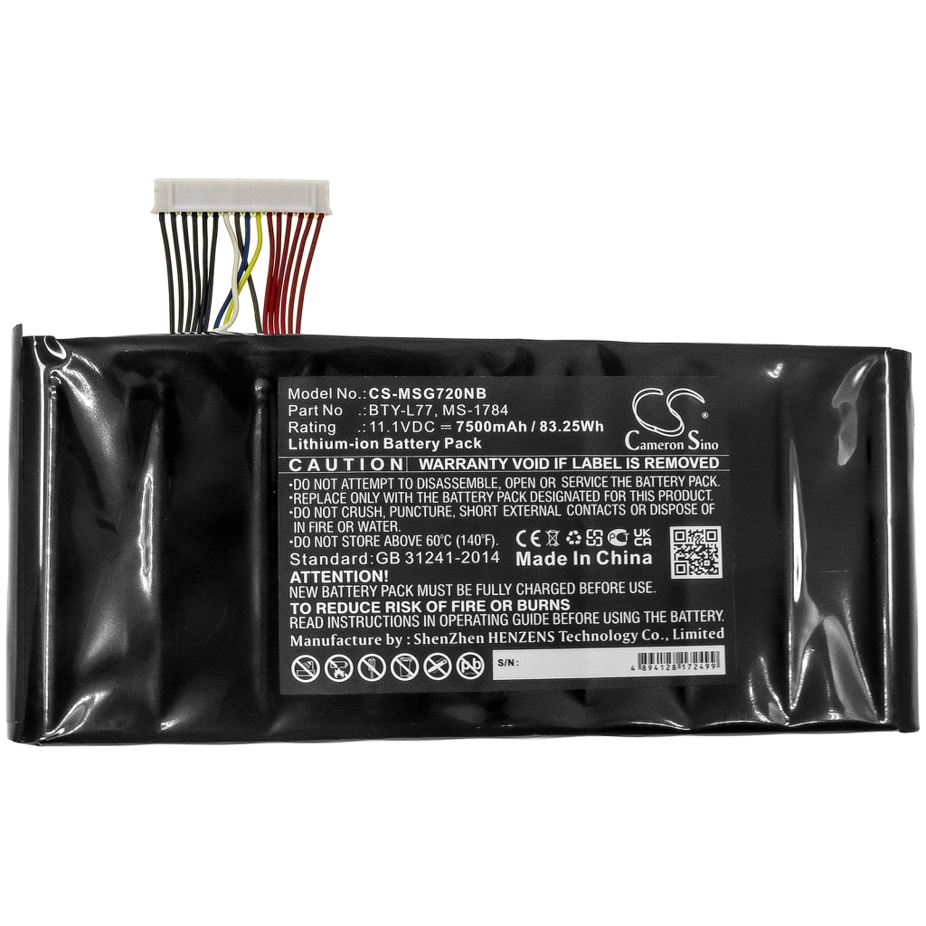 Notebook battery MSI GT72 2QE-218BE (CS-MSG720NB)