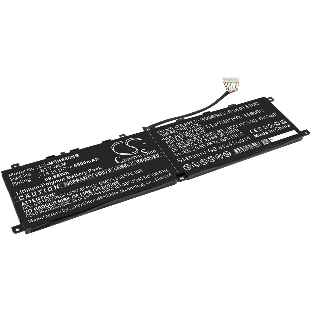 Notebook battery MSI Creator 15 A10sft (CS-MSH660NB)