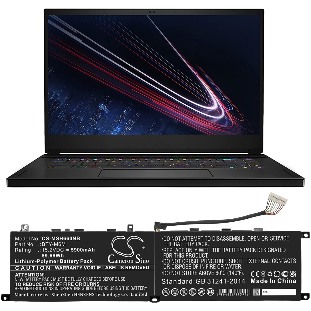 Notebook battery MSI Gs66 Stealth 10sfs-064it (CS-MSH660NB)