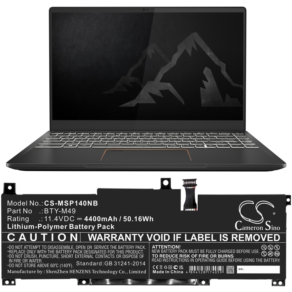 Laptop akkumulátorok MSI CS-MSP140NB