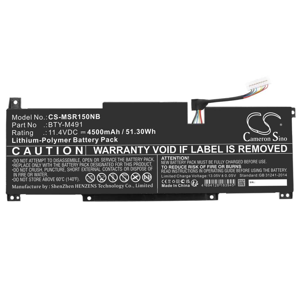 Notebook battery MSI Summit B15 A11M (CS-MSR150NB)