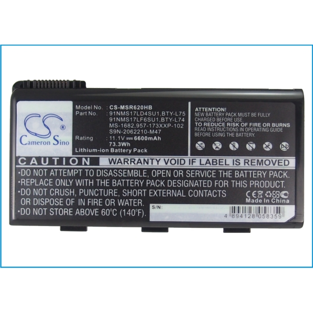 Notebook battery MSI CS-MSR620HB