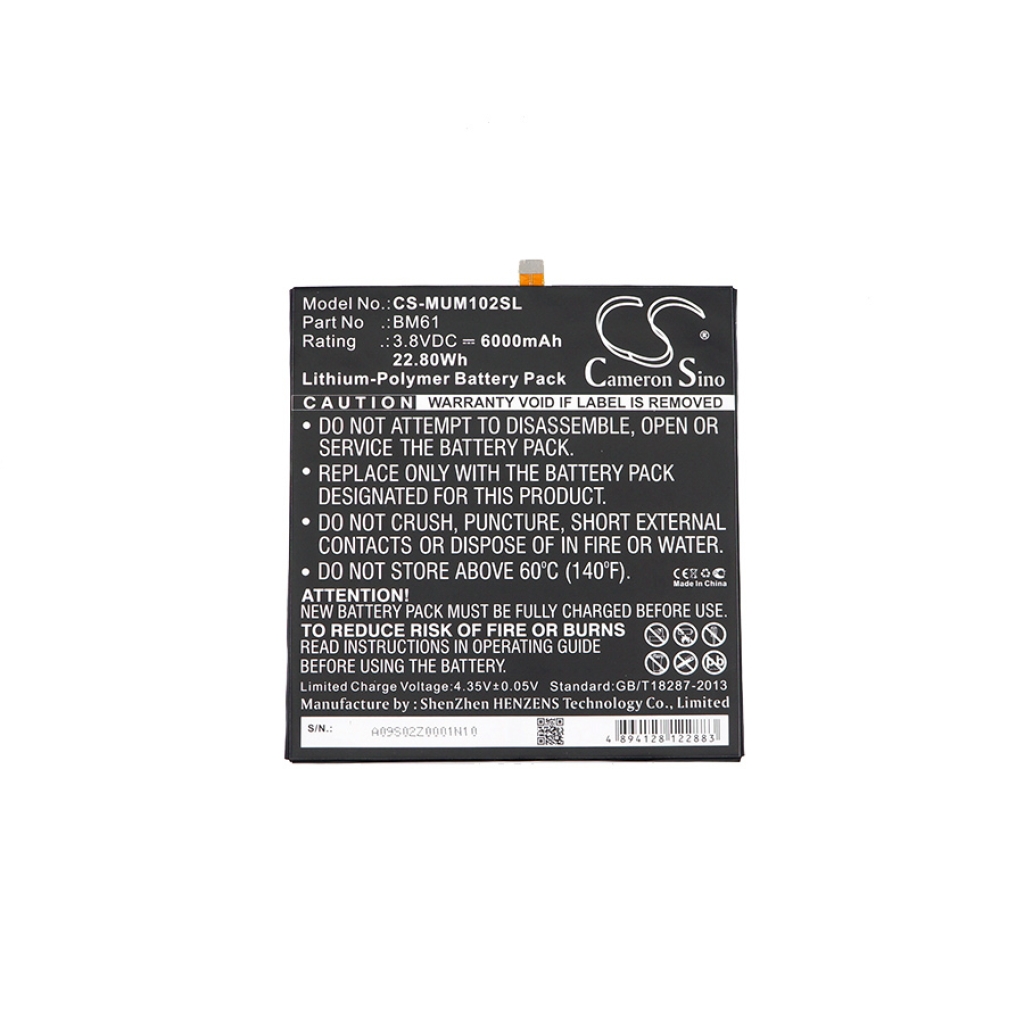 Tablet Battery Xiaomi CS-MUM102SL