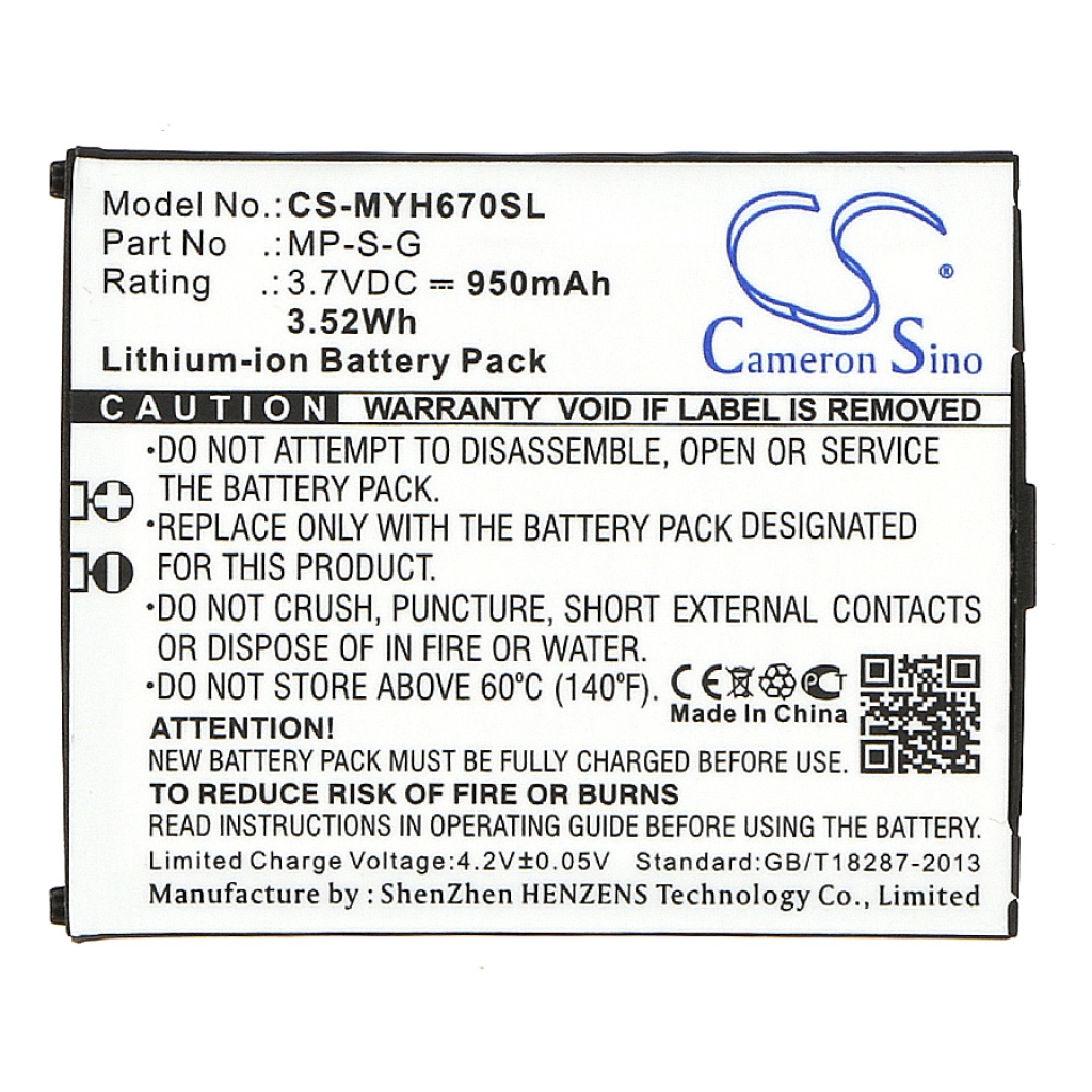 Mobile Phone Battery Myphone CS-MYH670SL