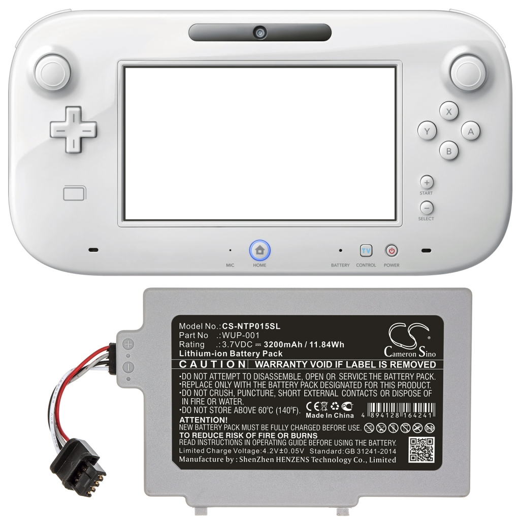 Elemek játékkonzolokhoz Nintendo Wii U GamePad WUP-001 (CS-NTP015SL)