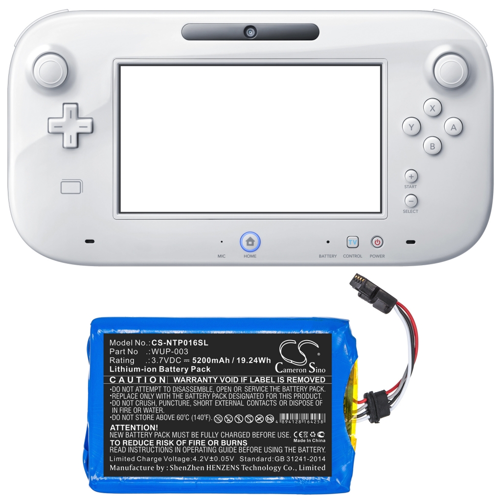 Elemek játékkonzolokhoz Nintendo Wii U GamePad WUP-003 (CS-NTP016SL)