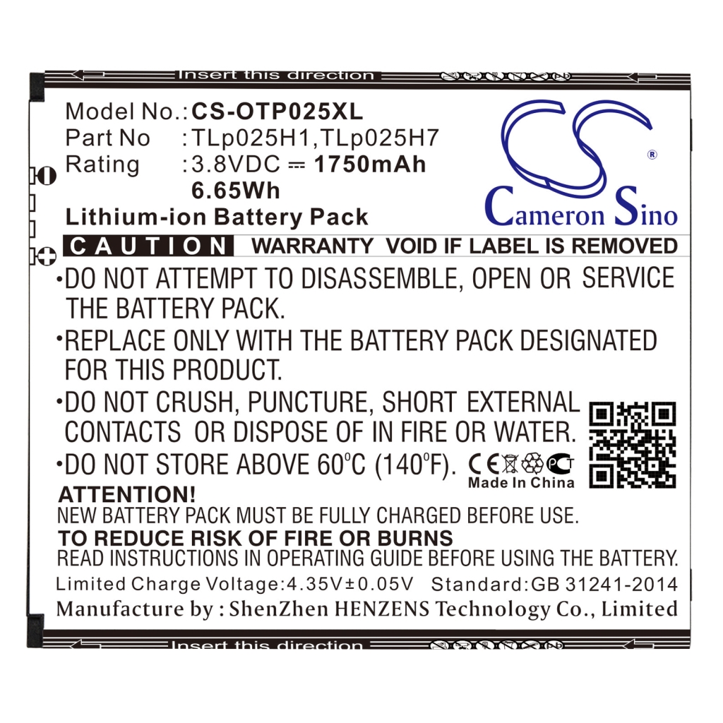 Mobile Phone Battery Alcatel OT-5051D (CS-OTP025XL)