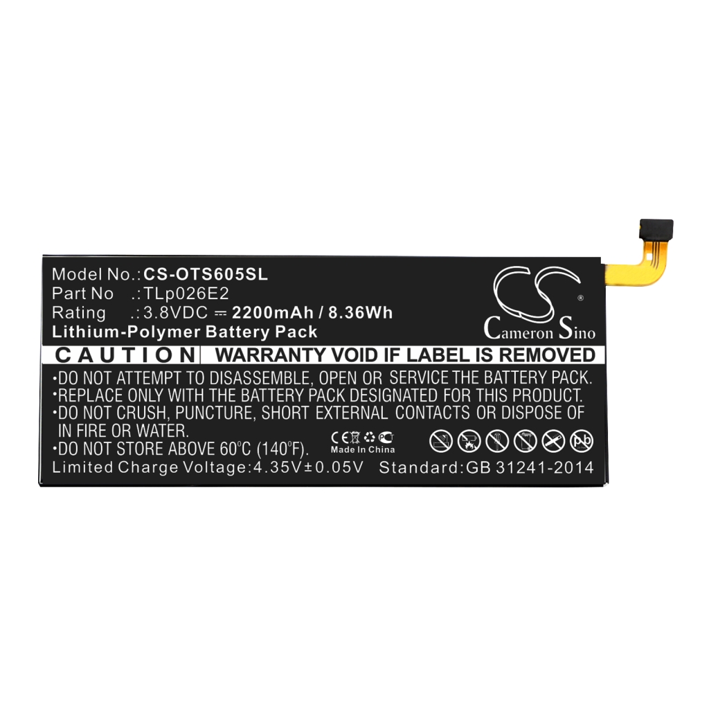 Mobile Phone Battery Alcatel OT-6055 (CS-OTS605SL)