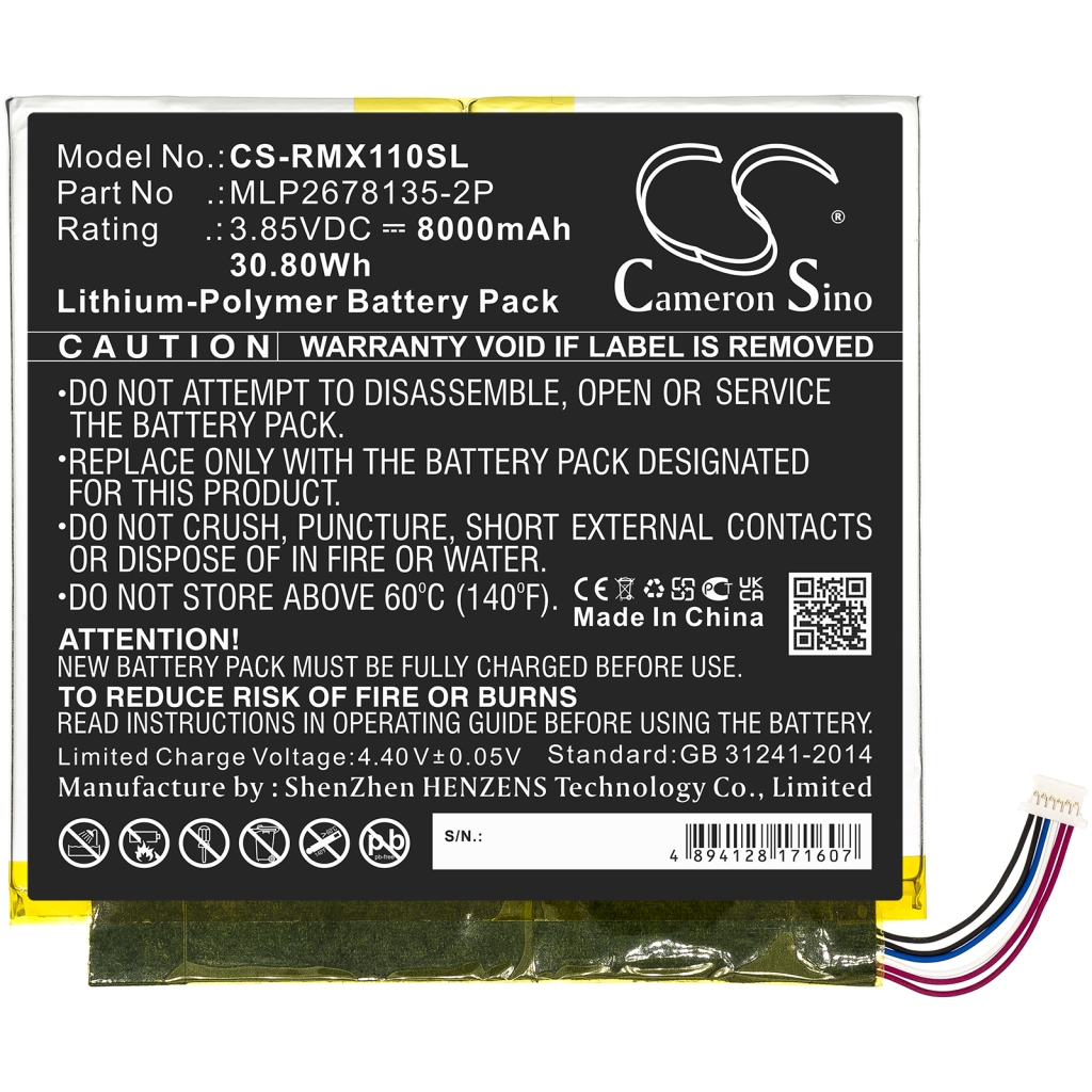 Tablet Battery Verizon Ellipsis 10 HD (CS-RMX110SL)