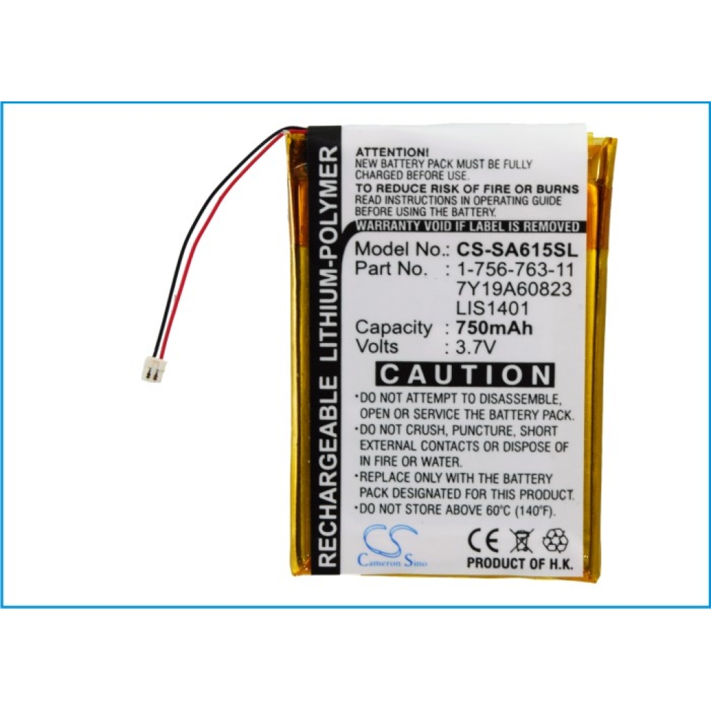 MP3, MP4, PMP Battery Sony CS-SA615SL